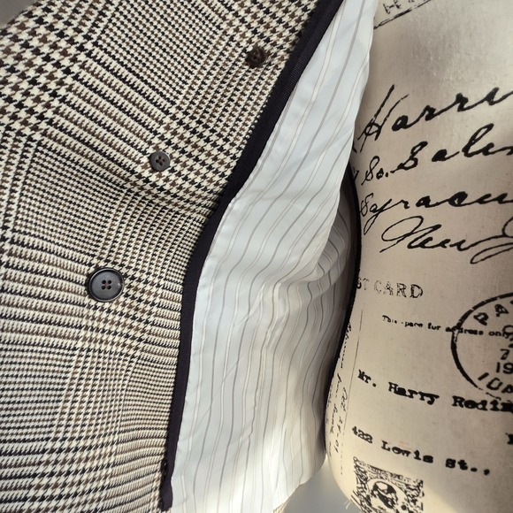 Veronica Beard Miller Dickey Blazer Jacket Women Sz 8 Brown Tan Plaid Patch - Picture 12 of 16